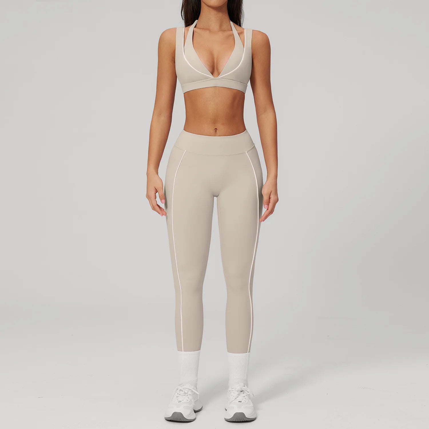 Elevate Your Workout with Our 2PCS Women's Yoga Suit: Shockproof Sports Bra & Cycling Shorts for Ultimate Comfort and Style