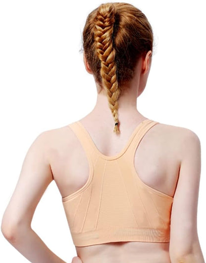 Elevate Your Comfort with the Women's Zip Front Wireless Post-Surgery Sports Bra - Perfect for Yoga and Active Wear