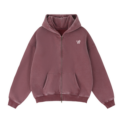 Zip-Through Boxy Fleece Hoodie