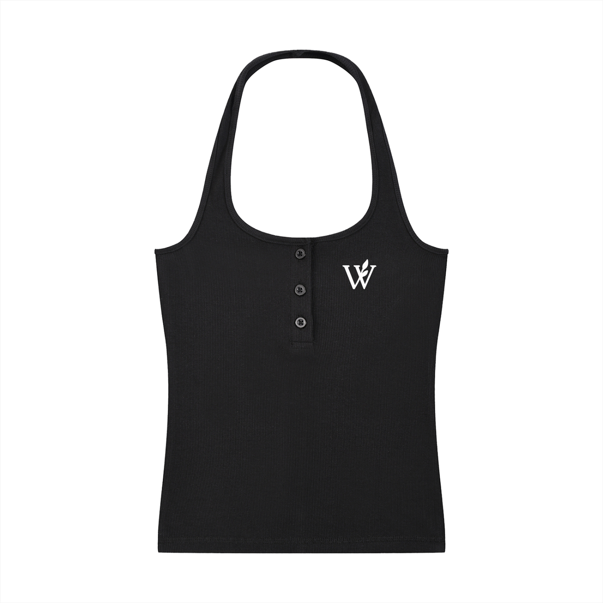 Women's Ribbed Henley Tank Top