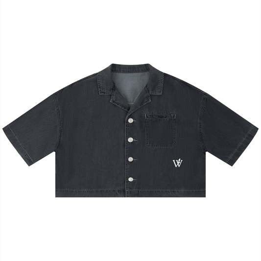 Women's Vintage Wash Boxy Cropped Shirt