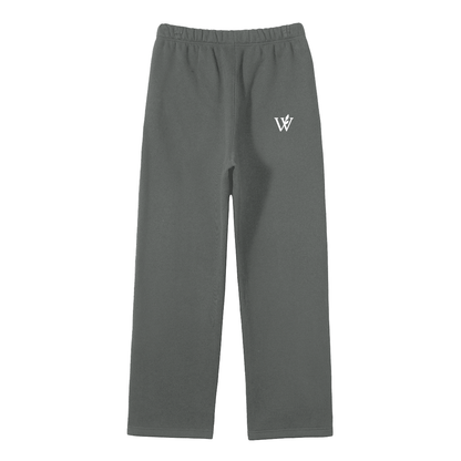 Unisex Solid Color Fleece Straight Leg Pants