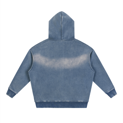 Sunfade Two-way Zipper Boxy Fleece Hoodie