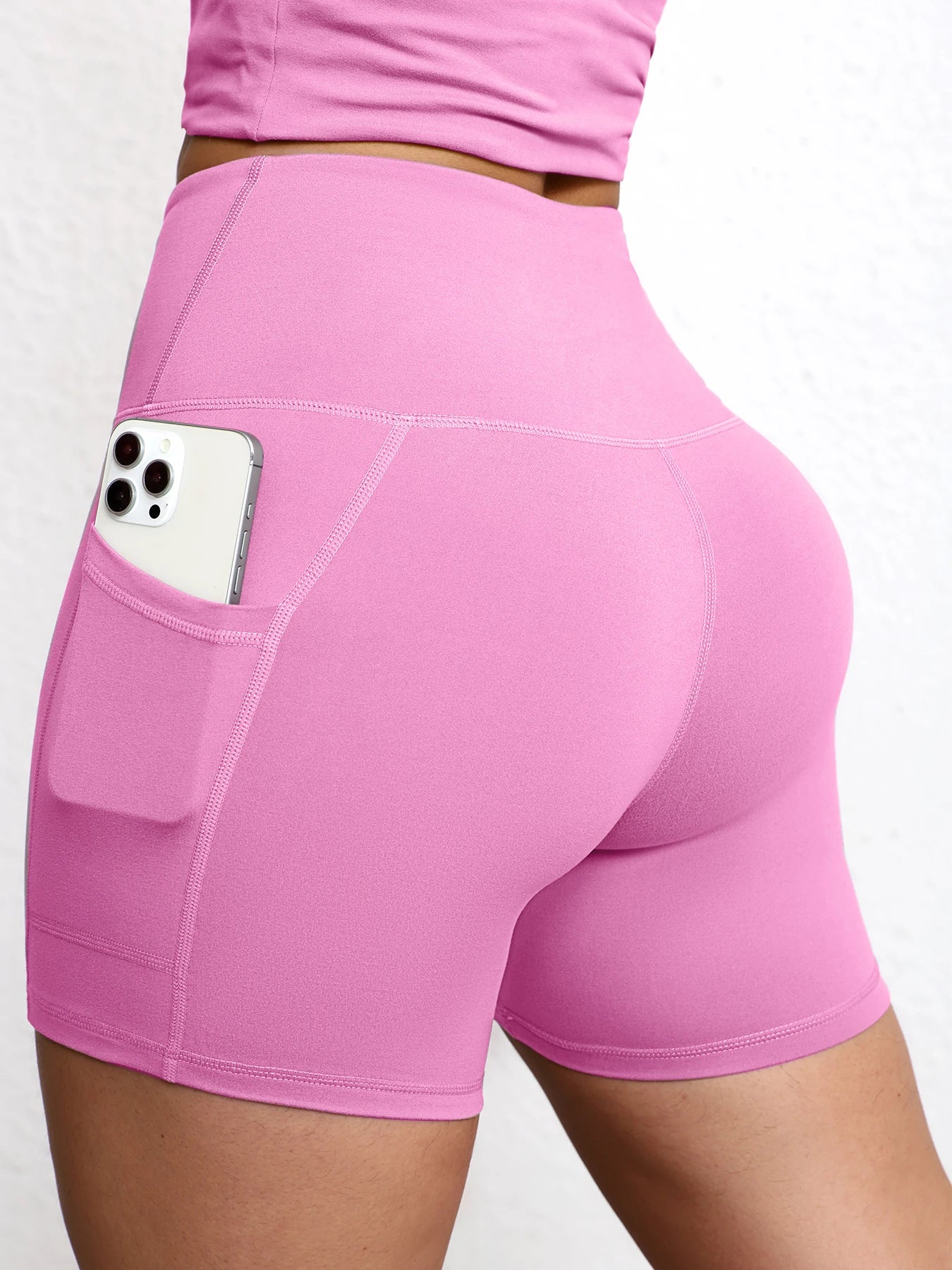 Elevate Your Workout with High Waist Yoga Shorts Featuring Utility Pockets and Butt Lifting Design