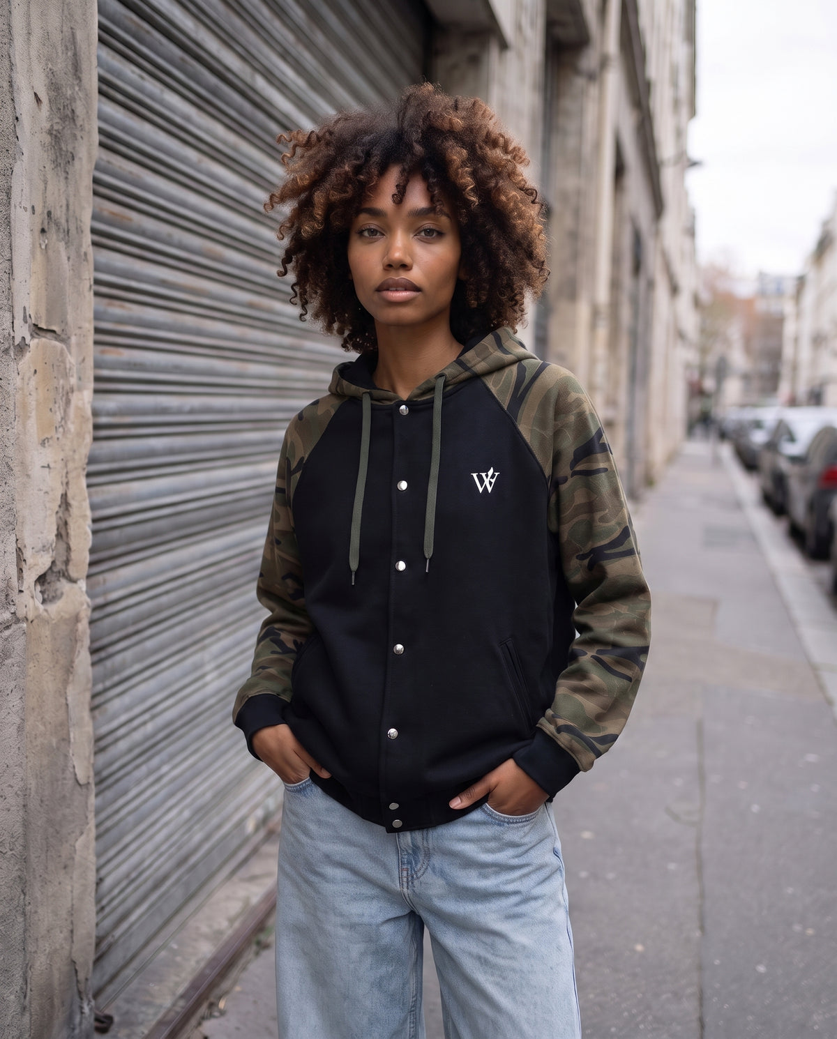 Unisex Camo-Splice Raglan Hoodie