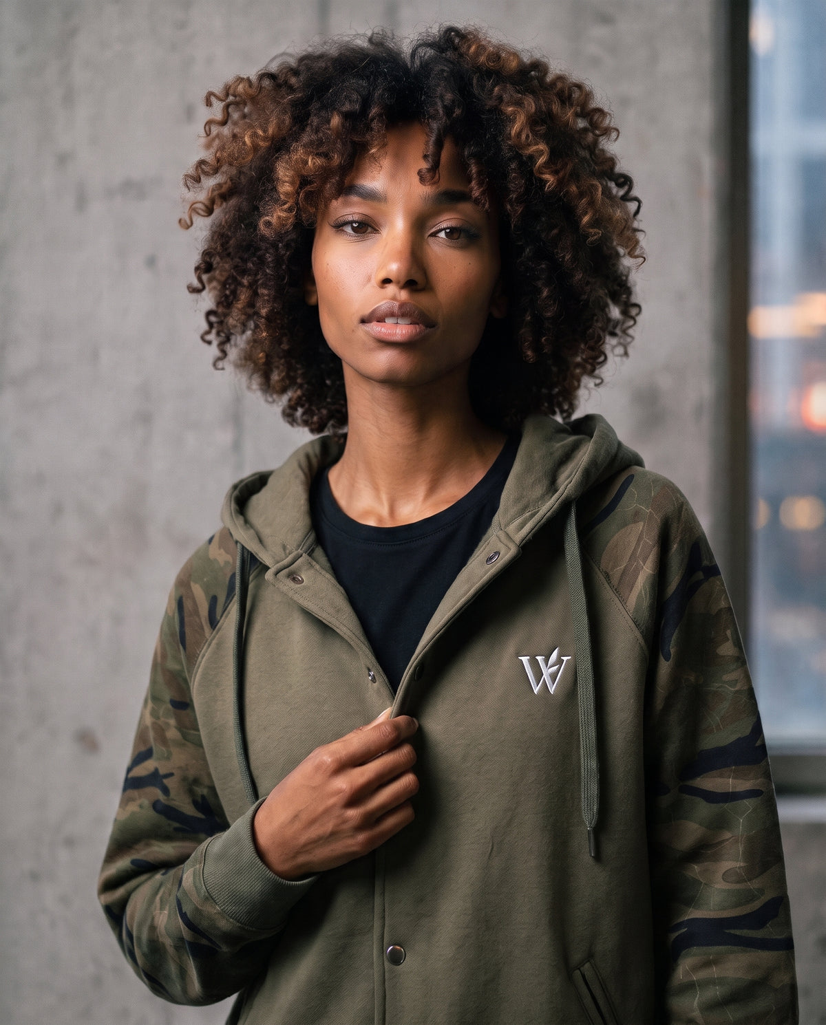Unisex Camo-Splice Raglan Hoodie