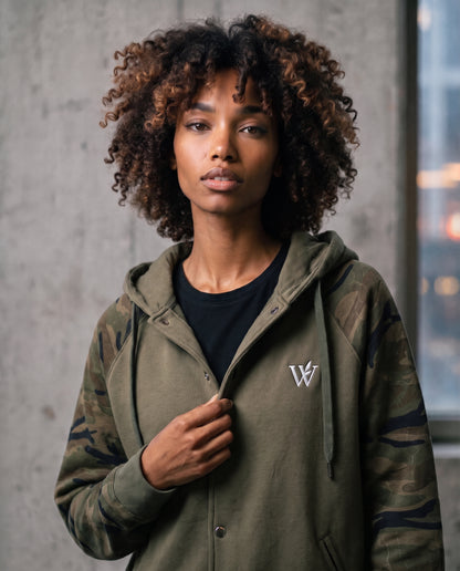 Unisex Camo-Splice Raglan Hoodie