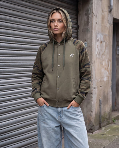 Unisex Camo-Splice Raglan Hoodie