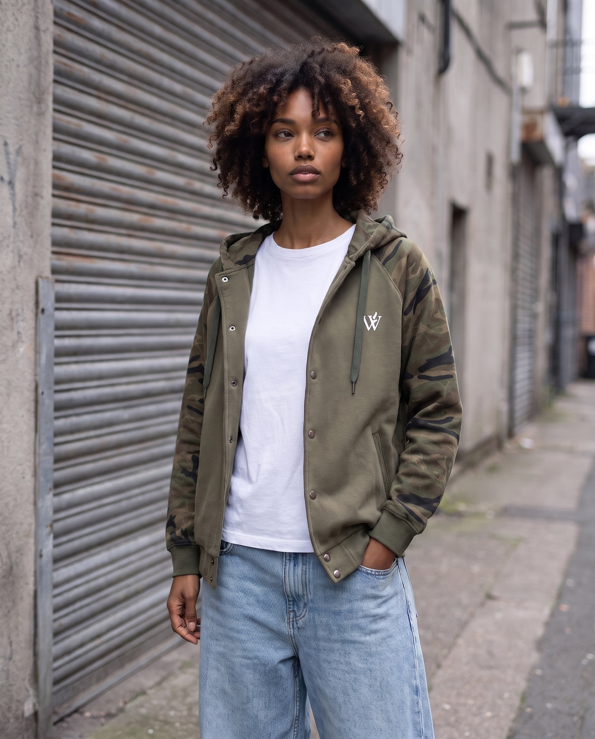 Unisex Camo-Splice Raglan Hoodie