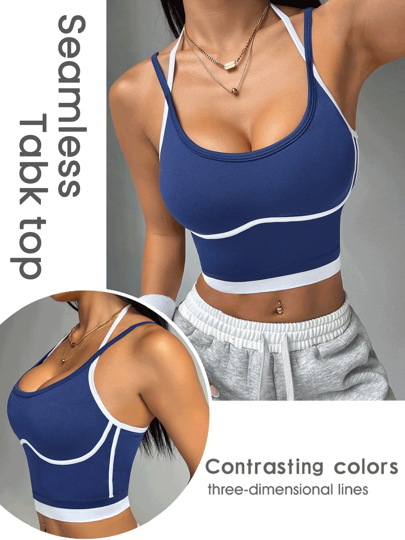 Color Blocking Non Steel Ring Beautiful Back Sports Vest for Women'S Outdoor Wear, Fitness Running, ...