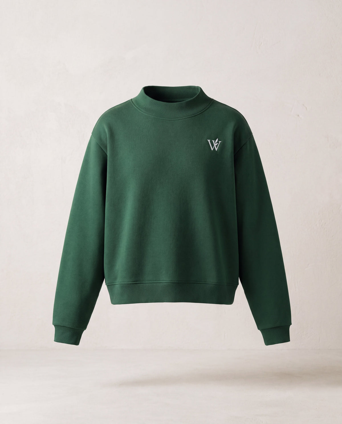 Fleece Mock-Neck Crew Sweatshirt
