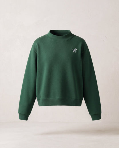 Fleece Mock-Neck Crew Sweatshirt