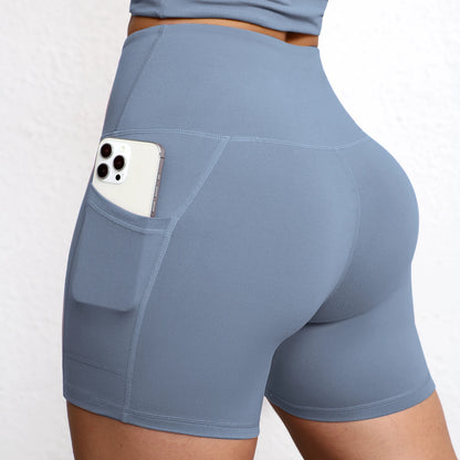 Elevate Your Workout with High Waist Yoga Shorts Featuring Utility Pockets and Butt Lifting Design