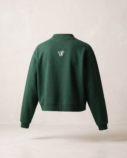 Fleece Mock-Neck Crew Sweatshirt