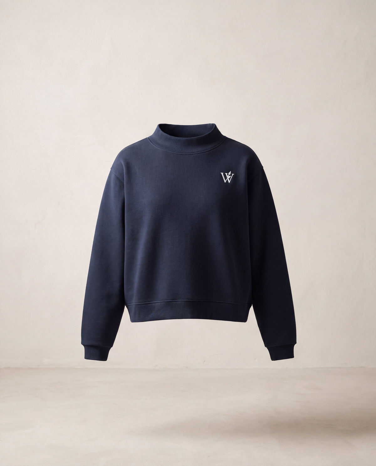 Fleece Mock-Neck Crew Sweatshirt