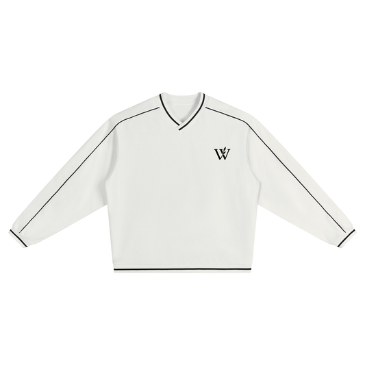 Unisex Color Block V-Neck Sweatshirt