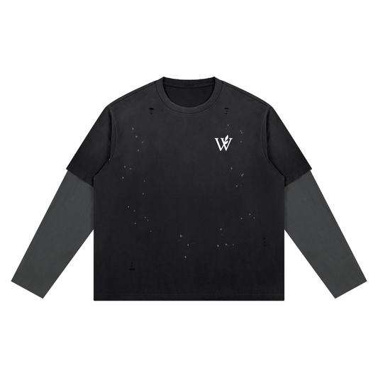 Unisex Vintage Wash Distressed Layer T-Shirt