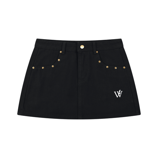 Women's Studded Denim Mini Skirt