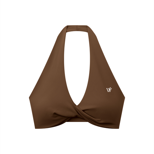 Women's Pleated Halter Sports Bra