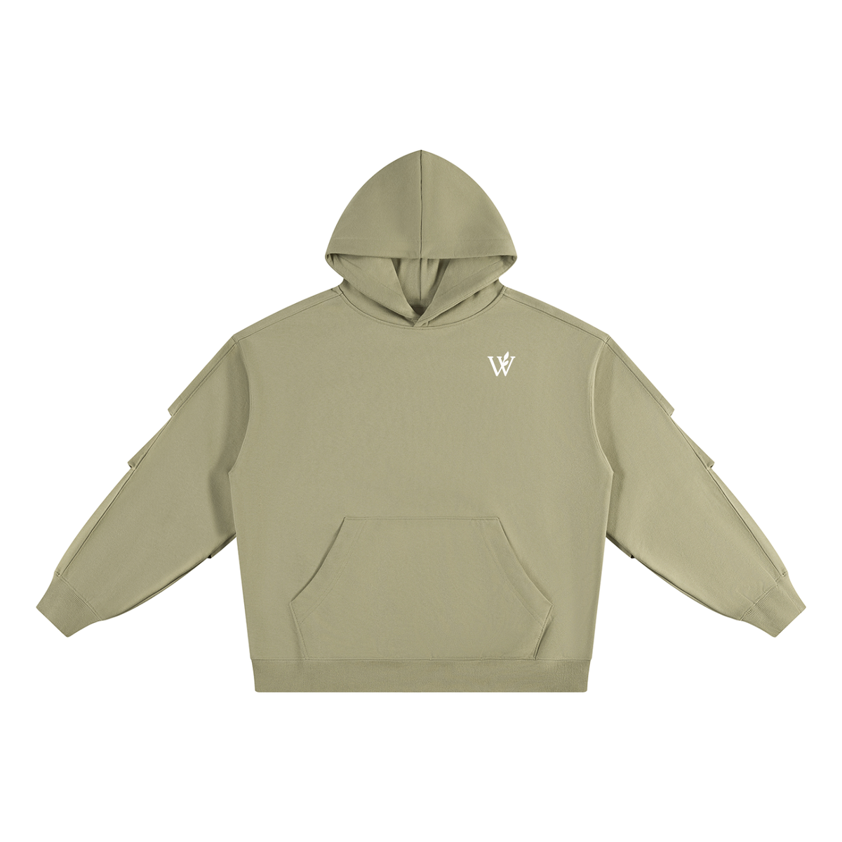 Unisex Heavyweight Ruched Sleeves Hoodie