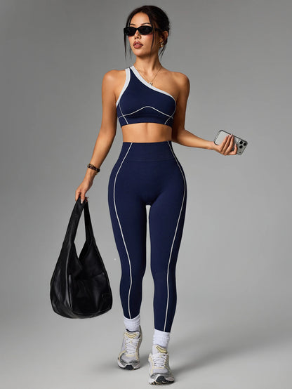 Elevate Your Workout with the 2-Piece Women’s Seamless Yoga Set - Stylish High-Waist Leggings & Sleeveless Crop Top for Ultimate Comfort and Performance