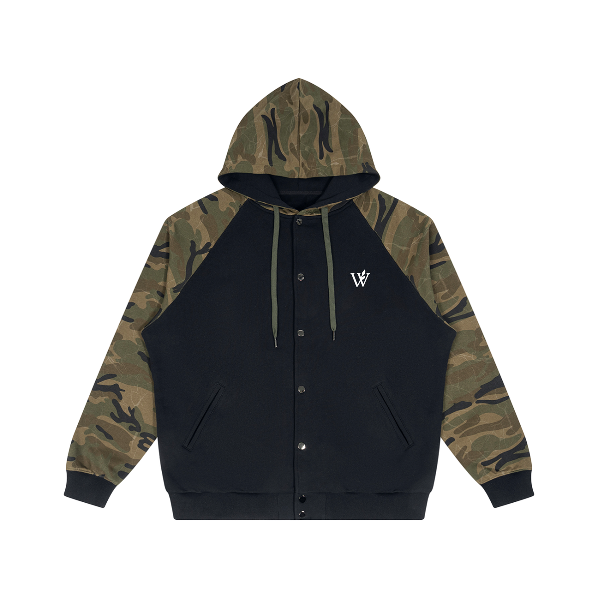Unisex Camo-Splice Raglan Hoodie