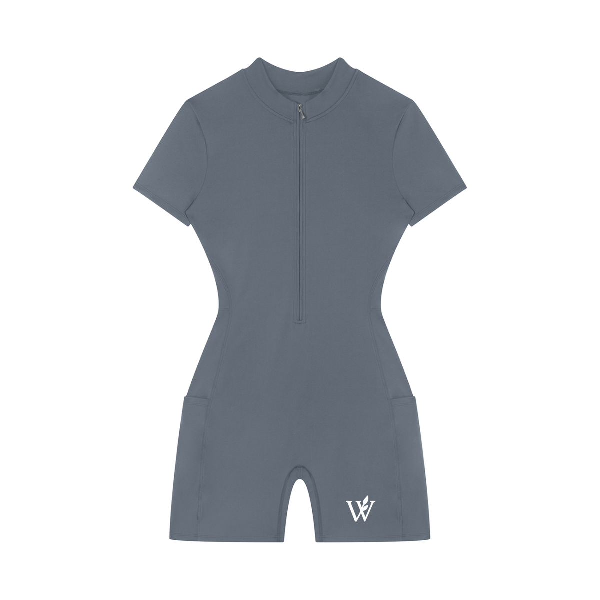 Women's Quarter-Zip Short Sleeve Romper