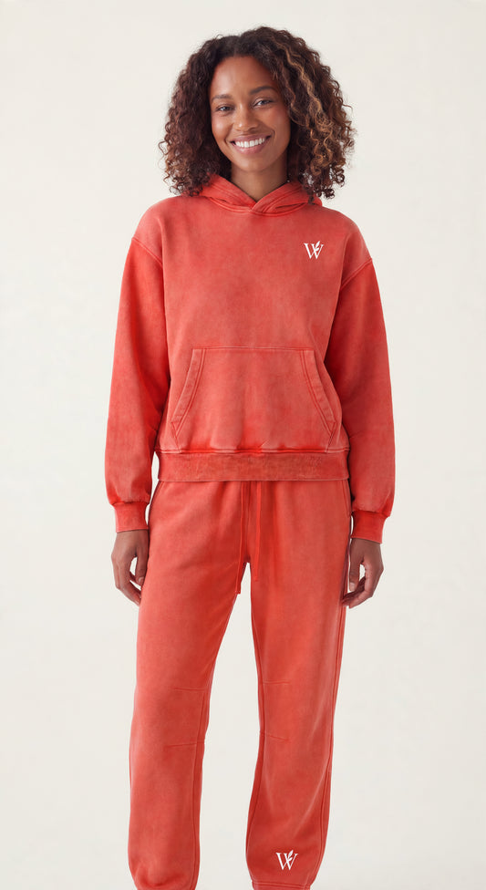 Unisex Vintage Wash Barrel Leg Fleece Sweatpants