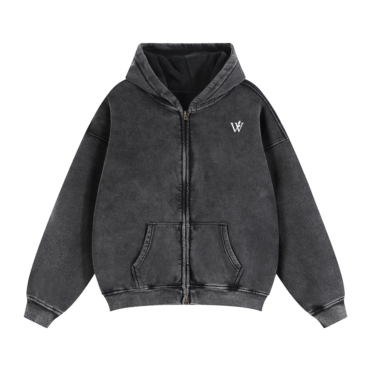 Zip-Through Boxy Fleece Hoodie