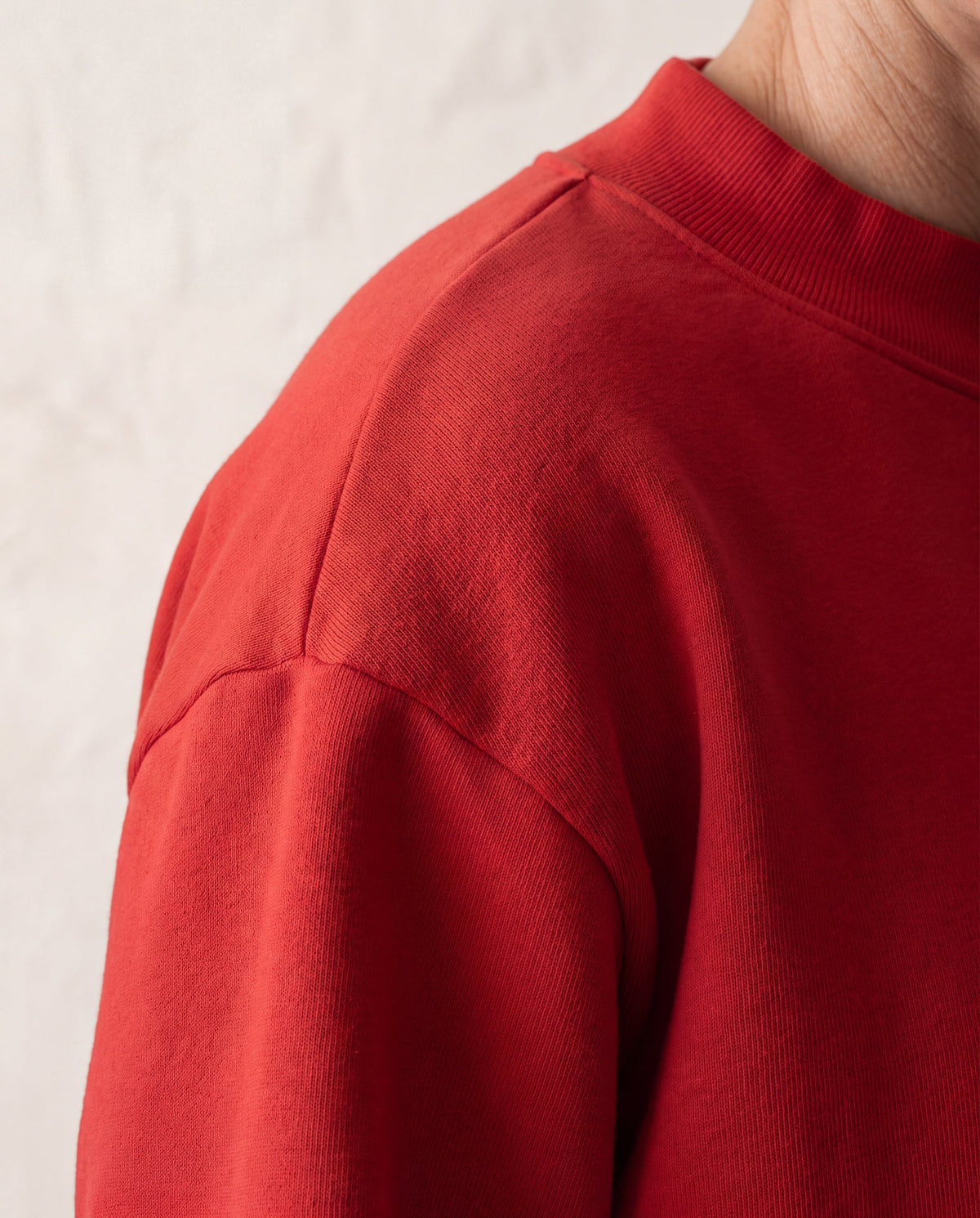 Fleece Mock-Neck Crew Sweatshirt
