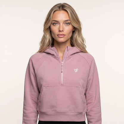 Cropped Half-Zip Hoodie
