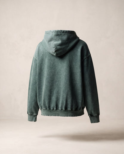 Snow Wash Hand-Frayed Heavyweight  Hoodie