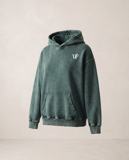 Snow Wash Hand-Frayed Heavyweight  Hoodie