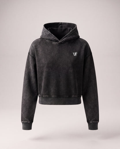 Women’s Mineral Washed Crop Hoodie
