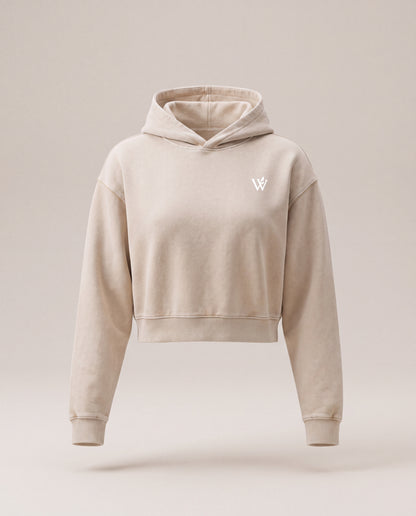 Women’s Mineral Washed Crop Hoodie
