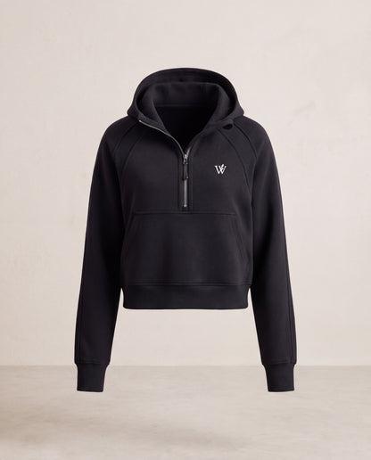 Cropped Half-Zip Hoodie