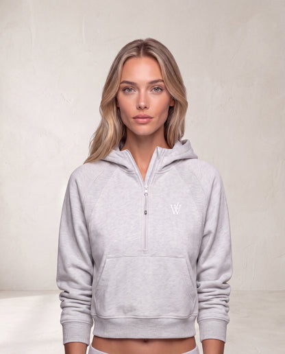 Cropped Half-Zip Hoodie
