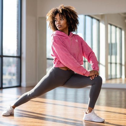 Women’s Mineral Washed Crop Hoodie