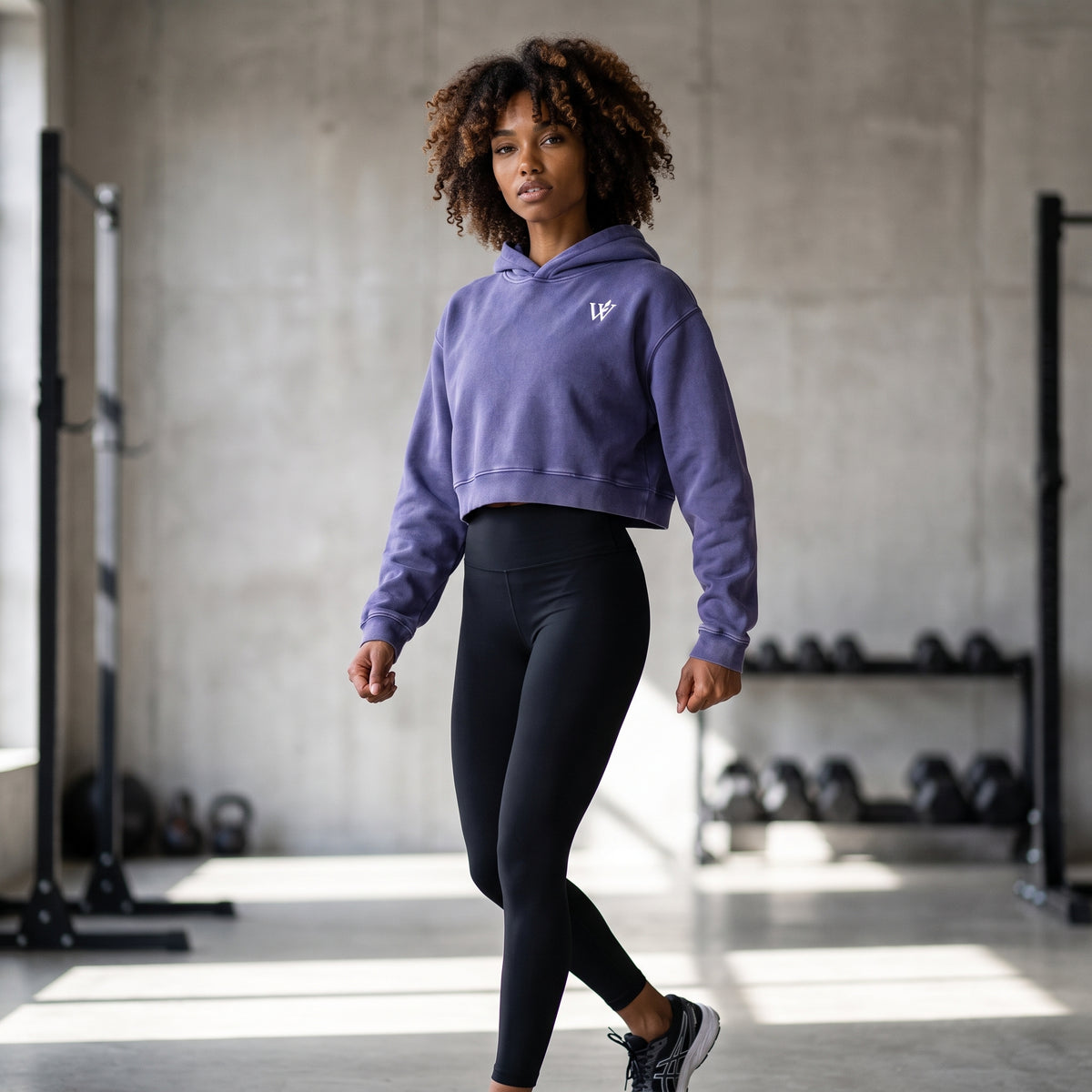 Women’s Mineral Washed Crop Hoodie