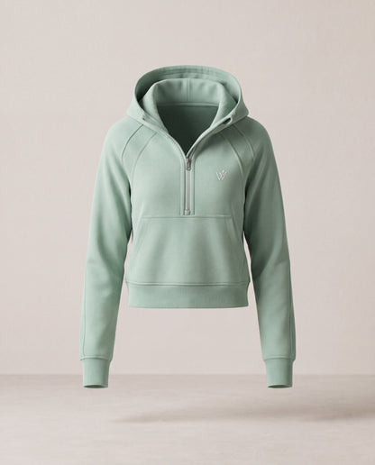 Cropped Half-Zip Hoodie