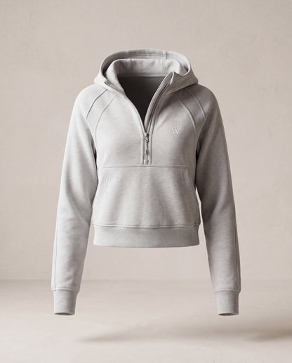 Cropped Half-Zip Hoodie