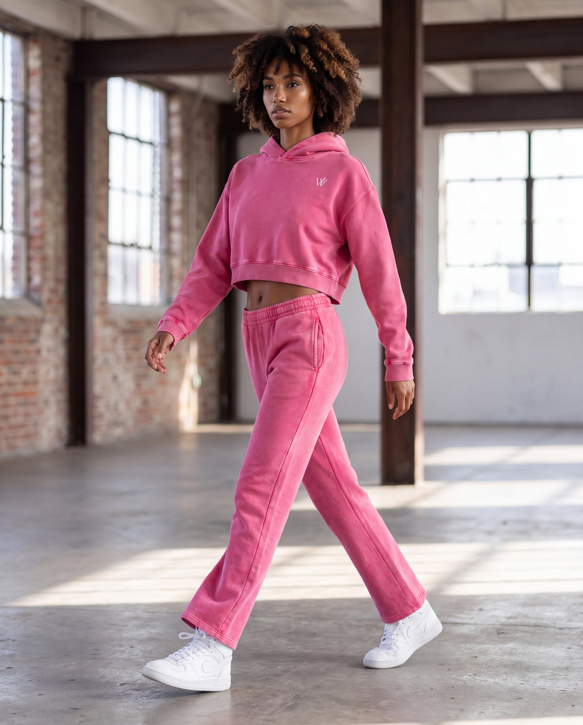 Women’s Mineral Washed Crop Hoodie