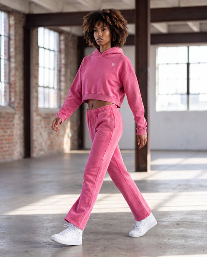 Women’s Mineral Washed Crop Hoodie