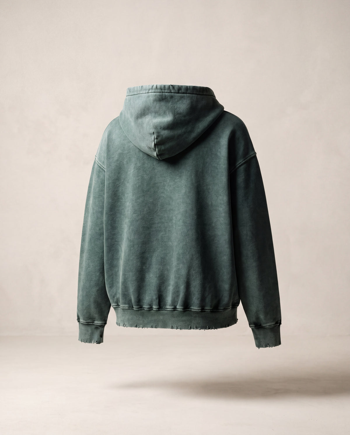 Snow Wash Hand-Frayed Heavyweight  Hoodie