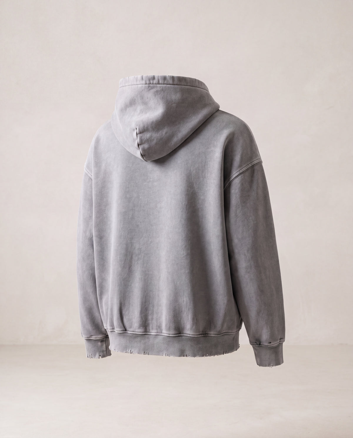 Snow Wash Hand-Frayed Heavyweight  Hoodie