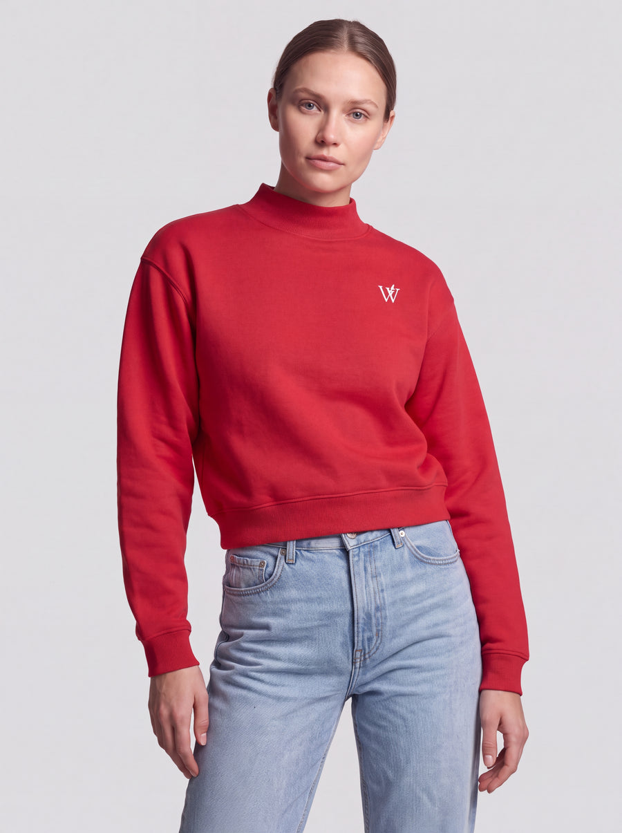 Essential Fleece Mock-Neck Crew Sweatshirt