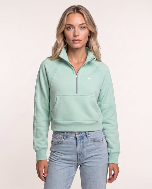 Cropped Half-Zip Hoodie