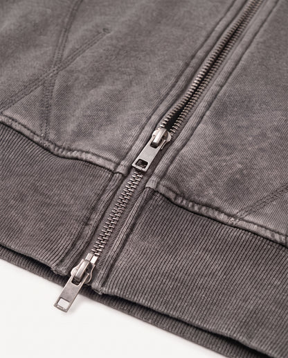 Vintage Washed Cropped Fleece Hoodie